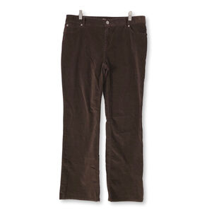 J.Jill Brown Corduroy Boot Cut Pants Size 12 Neutral Minimalist